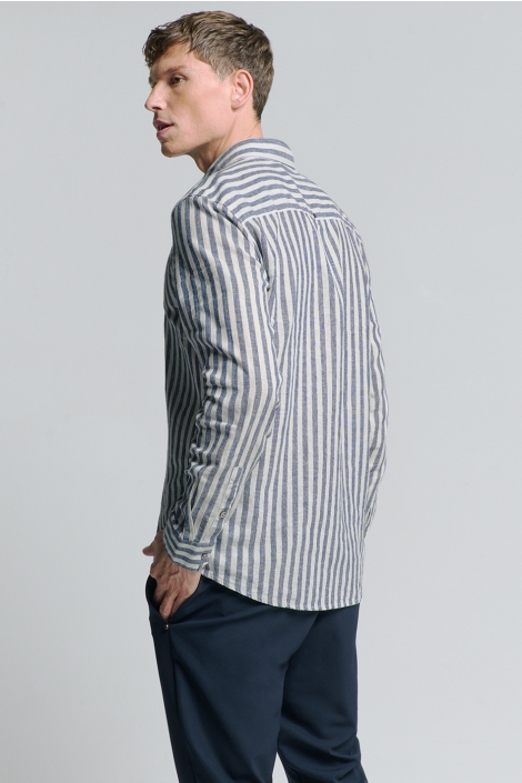 NO-EXCESS shirt verical big stripes with line